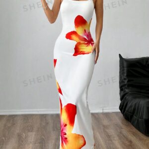 Blossom in Style: Women's Sleek Floral Maxi Tank Dress | Perfect for Effortless Summer Chic