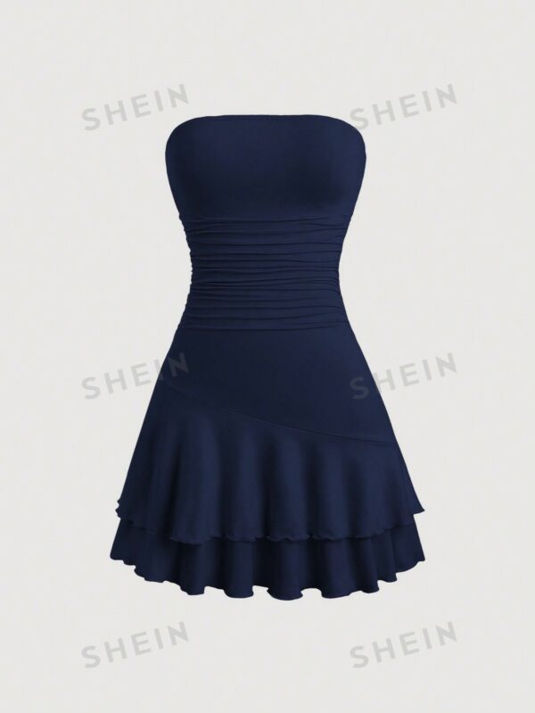 Sleek Strapless Dress for Women: Minimalist Chic Casual Wear | Versatile Summer Staple for Effortless Style