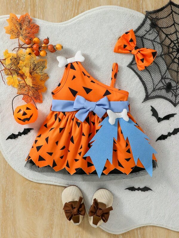 2-Piece Halloween Romper Set for Baby Boys & Girls: Orange Festive Style | Unique Outfit for Trendy Toddler Holiday Fun