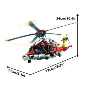 2001-Piece Airbus H175 Rescue Helicopter Building Set for Boys: Technical Model with Electric Motor | Advanced Block Kit for Young Aviation Enthusiasts