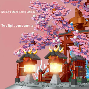 Sakura Temple & Cherry Blossom Tree Block Set – Create a Beautiful Play Scene, Ideal Decorative Gift for Children