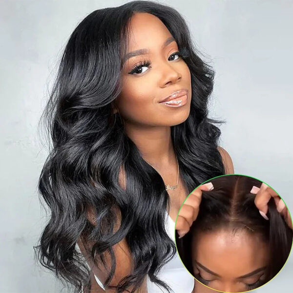 Glueless Lace Closure Body Wave Wig for Women – Pre-Cut Human Hair, No Glue Needed for Effortless Styling