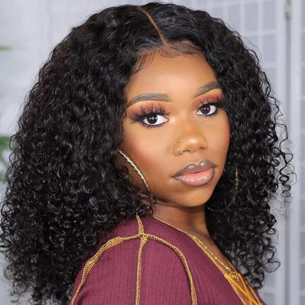 Ready-to-Wear Kinky Curly Bob Wig for Women: 13x4 Glueless Human Hair | 4x4 Lace Front for Easy, Natural-Looking Style