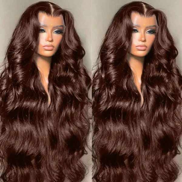 Chocolate Brown Body Wave Wig for Women: 13x6 HD Lace Front | Brazilian Glueless Human Hair with 13x4 Frontal for Rich, Natural Style