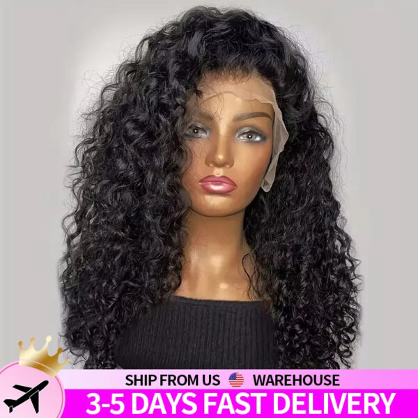 Curly Water Wave Wig for Women: 13x6 HD Lace Front | 100% Human Hair Deep Wave with 13x4 Frontal for Natural, Voluminous Style