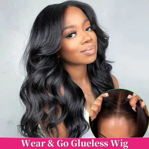 32-34 Inch Body Wave Glueless Wig for Women: 6x4 Wear-and-Go Human Hair | 5x5 Transparent Lace Closure for Long, Natural-Looking Style