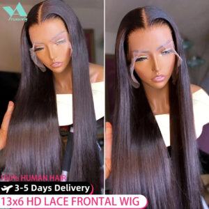 30-40 Inch Bone Straight Wig for Black Women: Brazilian 13x6 HD Transparent Lace | 13x4 Front with 360 Coverage for Ultra-Long, Sleek Style