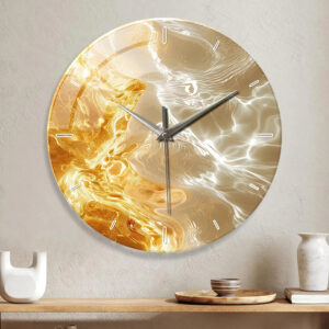 1pc glass wall clock, modern light luxury gold design wall clock, silent clock, home decoration, living room bedroom decoration